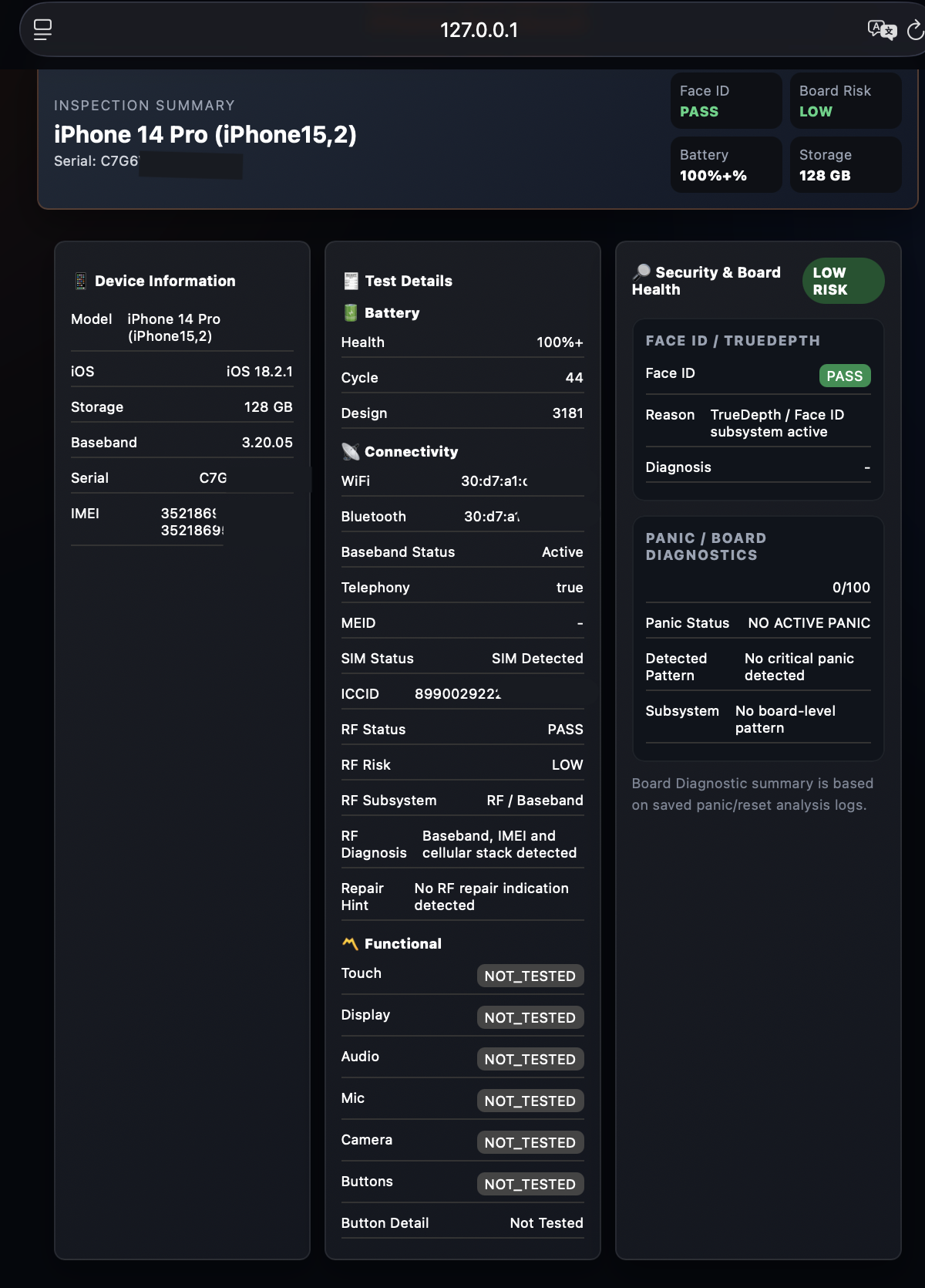 Device intelligence report