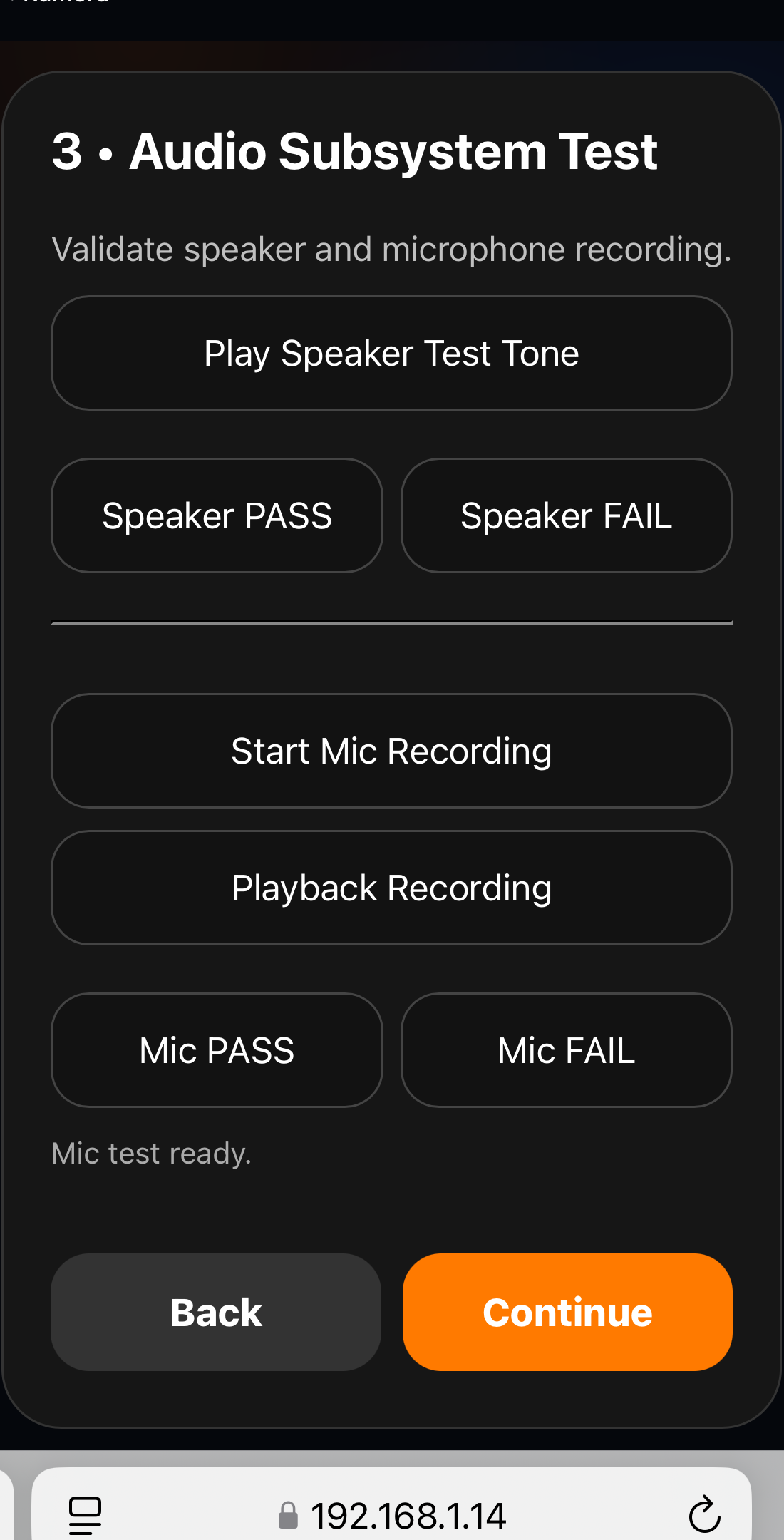iPhone audio test