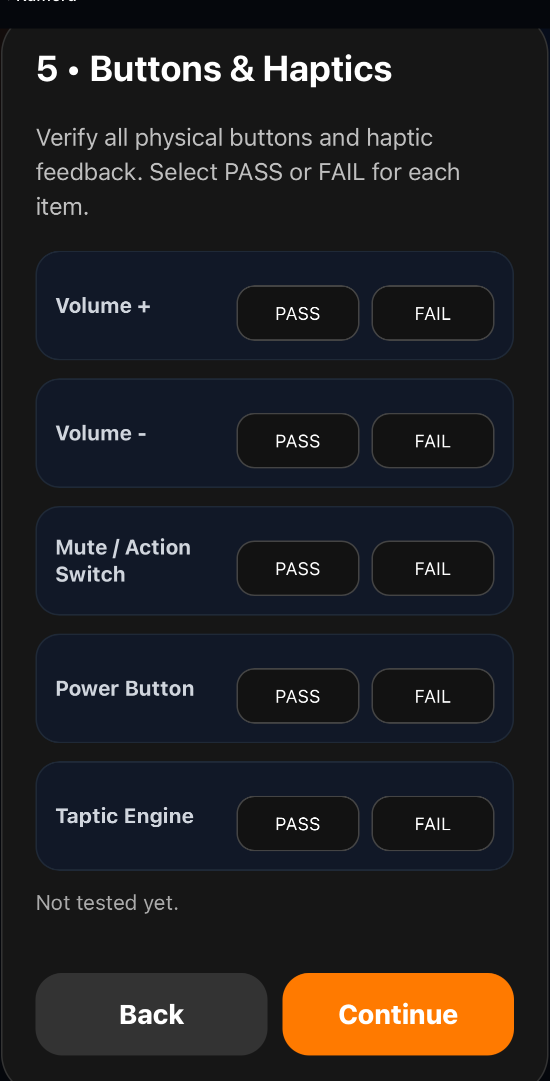 iPhone buttons and haptics test