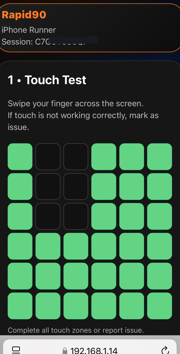 iPhone touch test